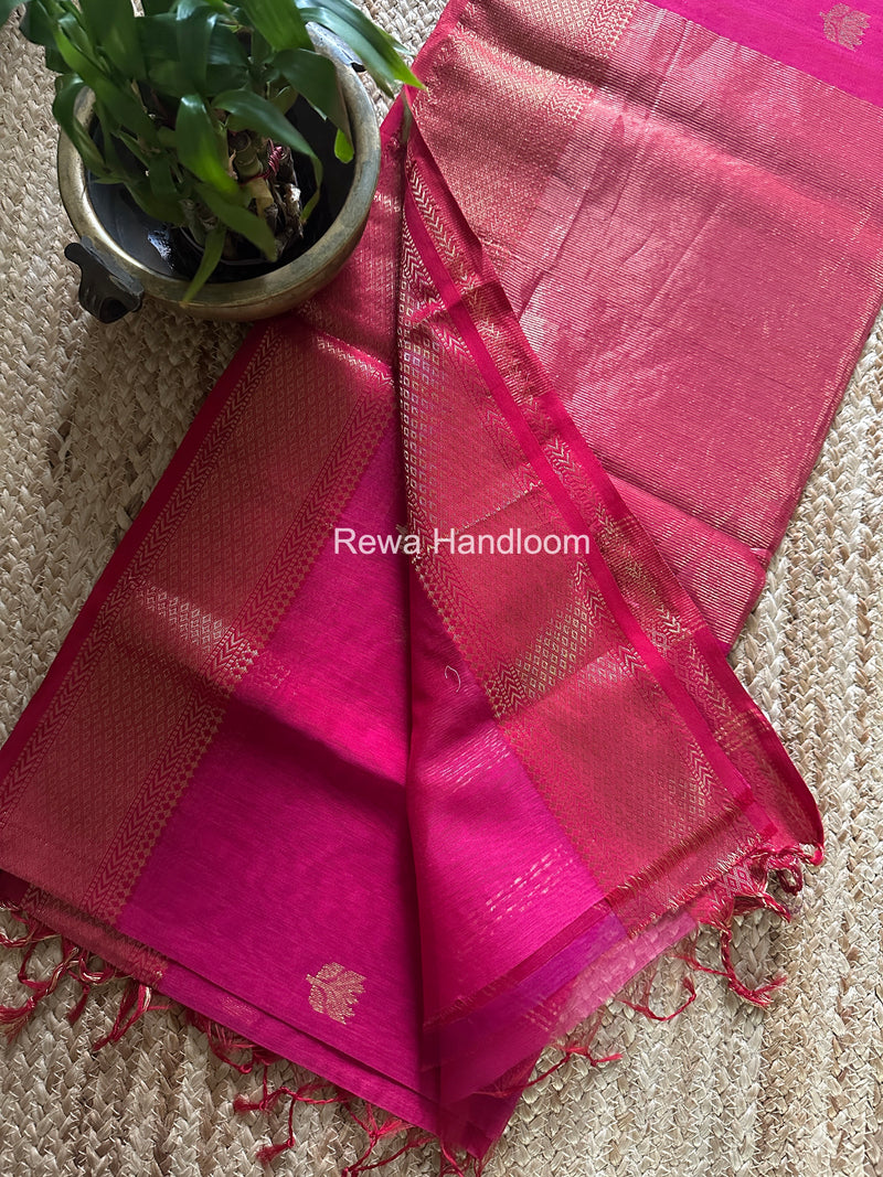 Maheshwari Rani Pink Lotus Butta Saree LLBS059