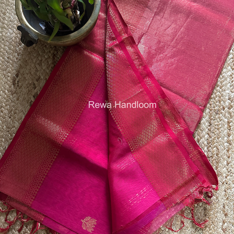 Maheshwari Rani Pink Lotus Butta Saree LLBS059