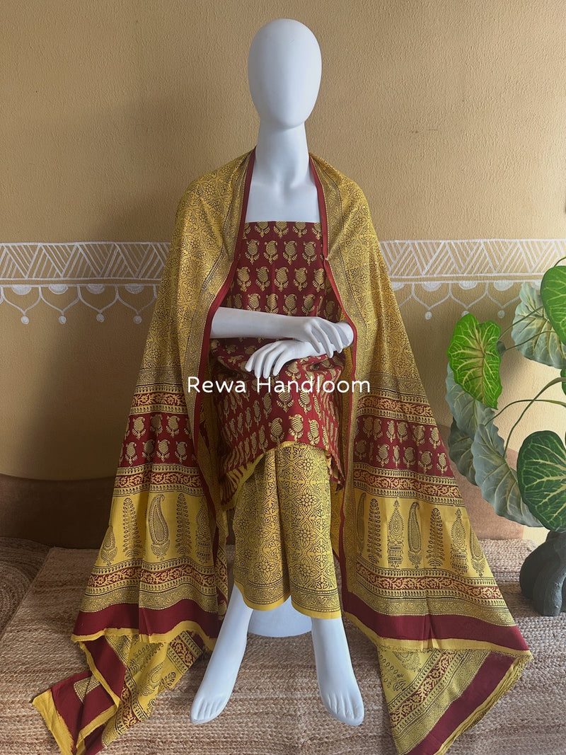 Bagh Print Cotton Suit 