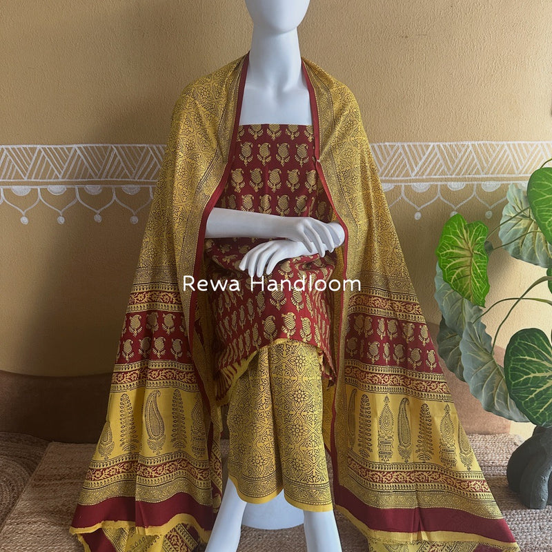 Bagh Print Cotton Suit 