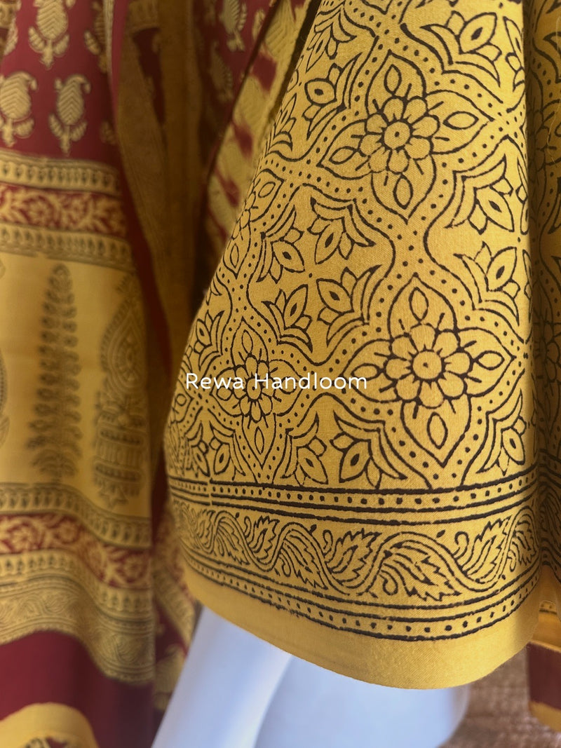 Red-Yellow Bagh Print Cotton Suit BCSP0159