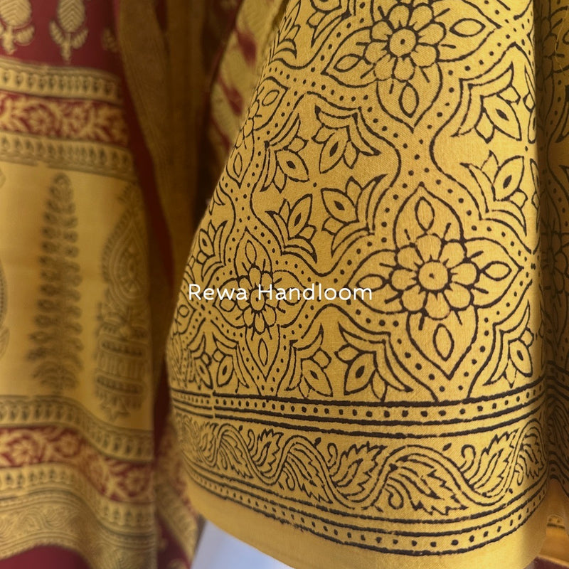 Red-Yellow Bagh Print Cotton Suit BCSP0159