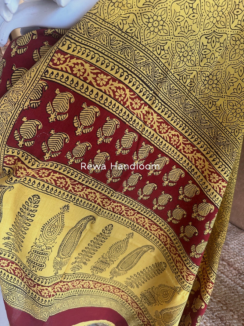 Red-Yellow Bagh Print Cotton Suit BCSP0159