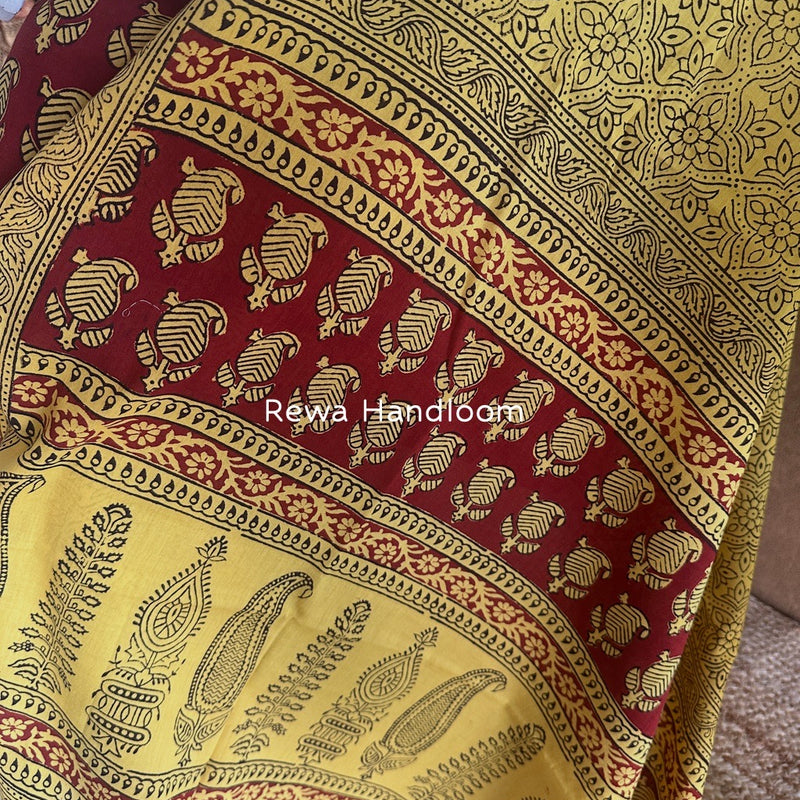 Red-Yellow Bagh Print Cotton Suit BCSP0159