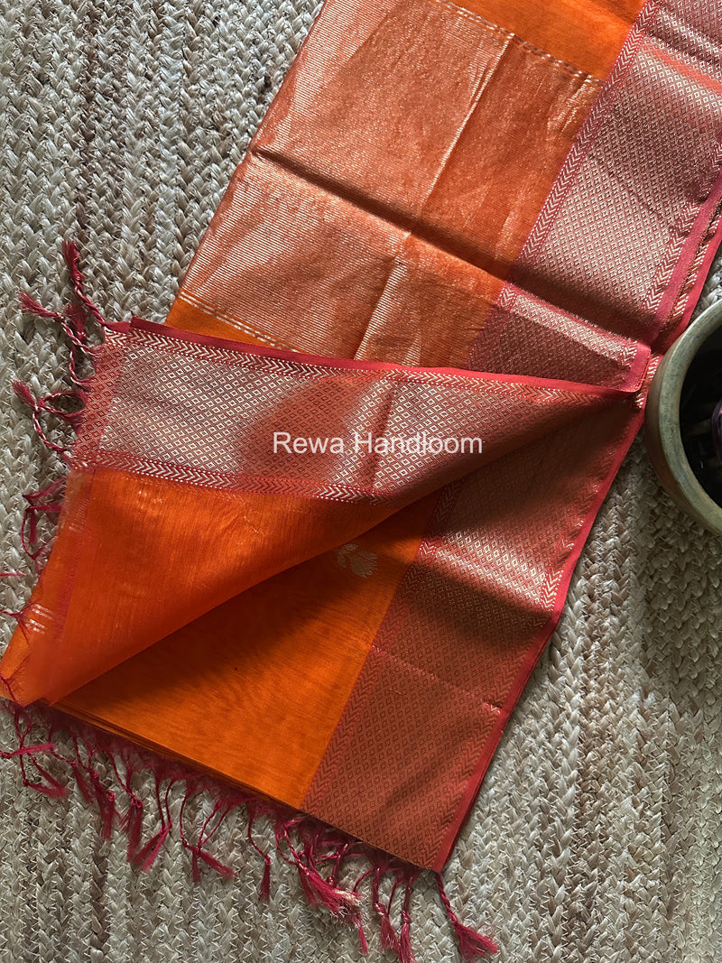 Maheshwari Orange Lotus Butta Saree LLBS062