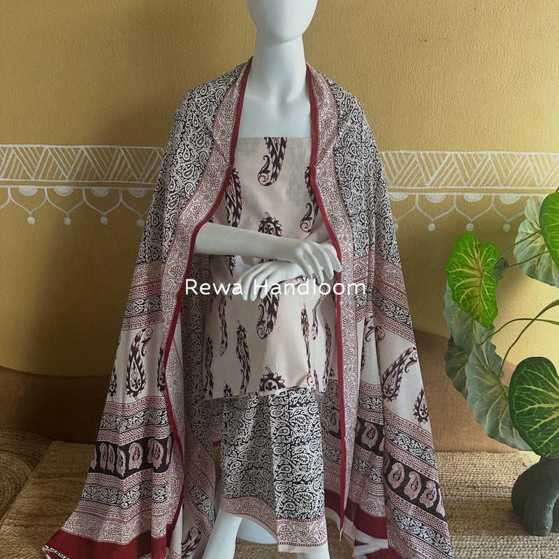 Bagh Print Cotton Suit 