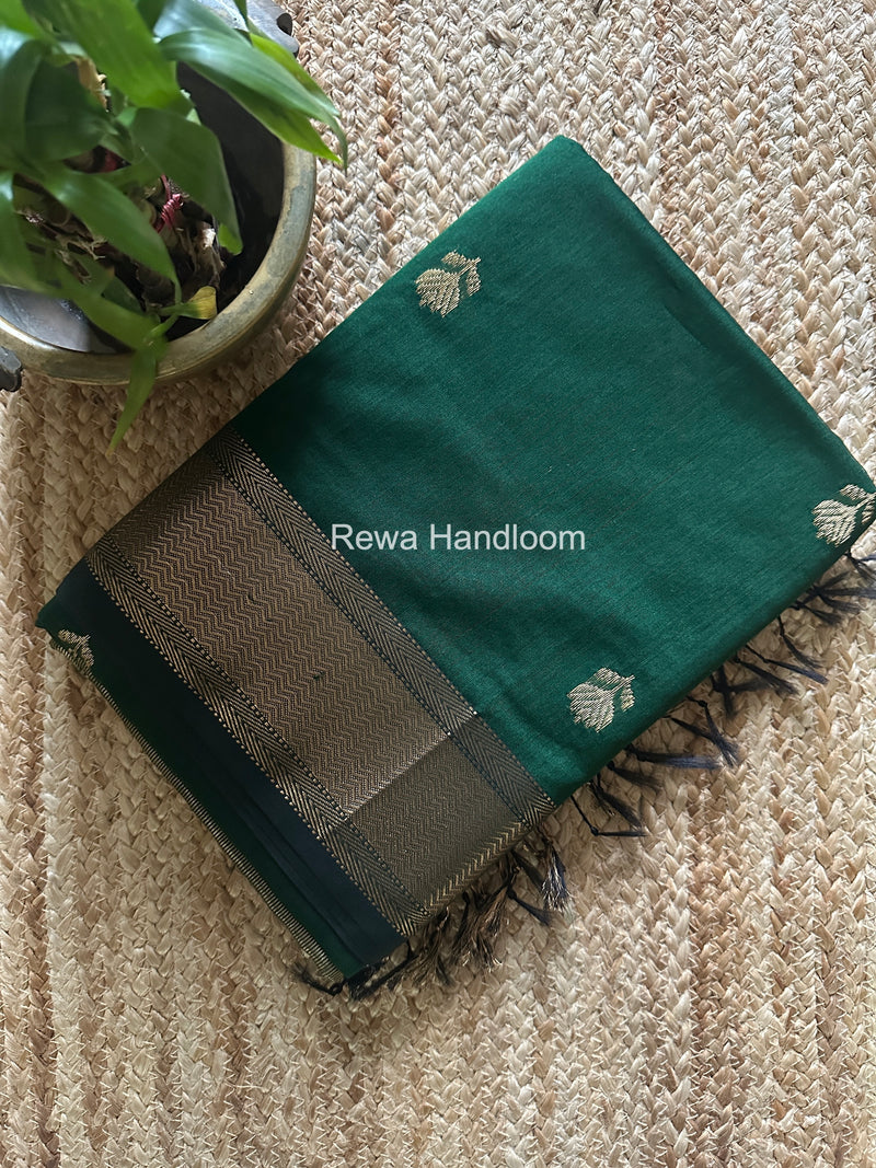 Maheshwari Green Lotus Butta Saree LLBS060