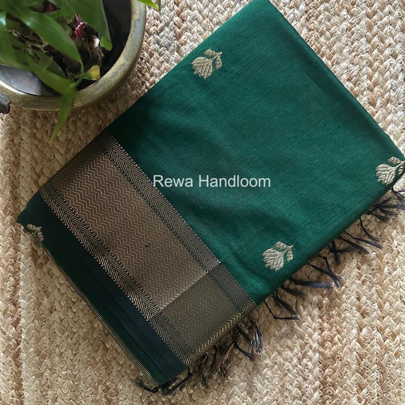 Maheshwari Green Lotus Butta Saree LLBS060