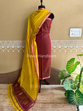 Maheshwari Peacock Buta-Buti Top-Dupatta Set