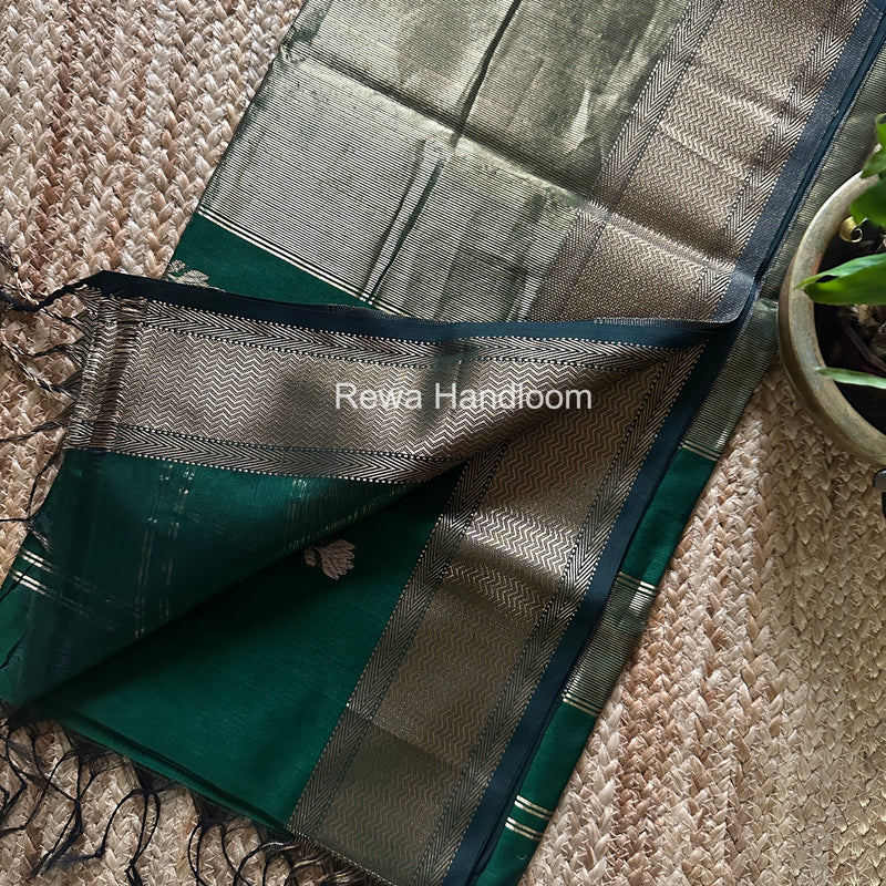Maheshwari Green Lotus Butta Saree LLBS060
