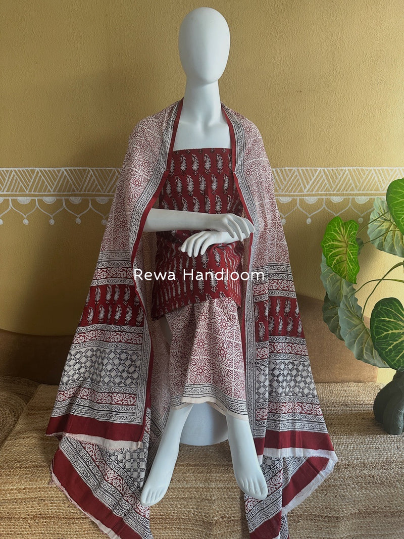 Bagh Print Cotton Suit 