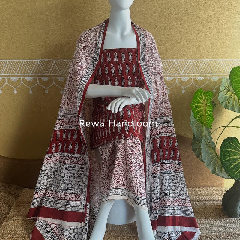 Bagh Print Cotton Suit 