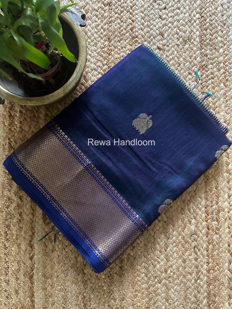 Maheshwari Blue Lotus Shaded Butta Saree SLB029