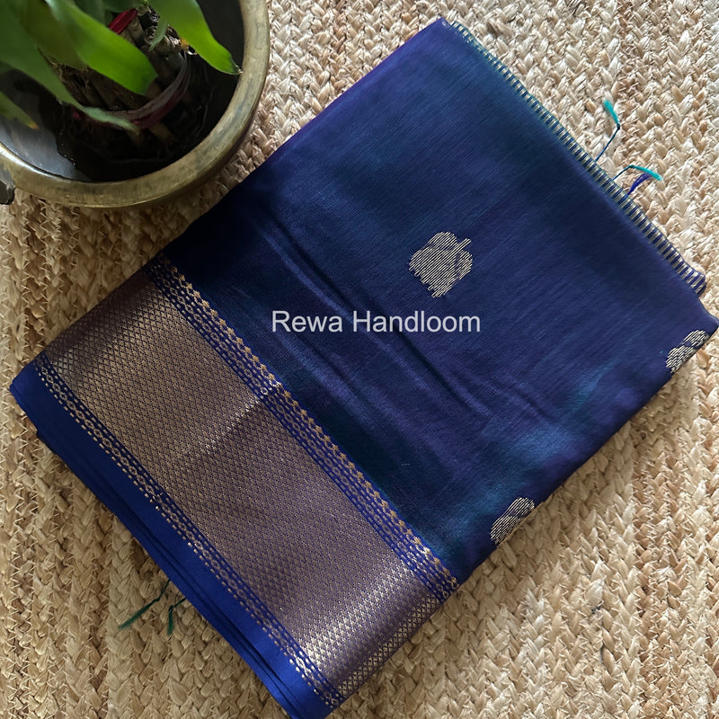 Maheshwari Blue Lotus Shaded Butta Saree SLB029