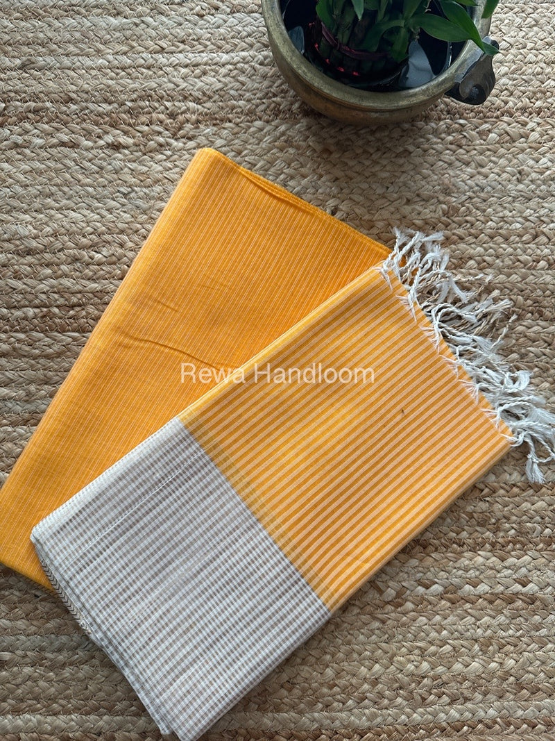 Maheshwari Orange Checks Dress Material CPT23