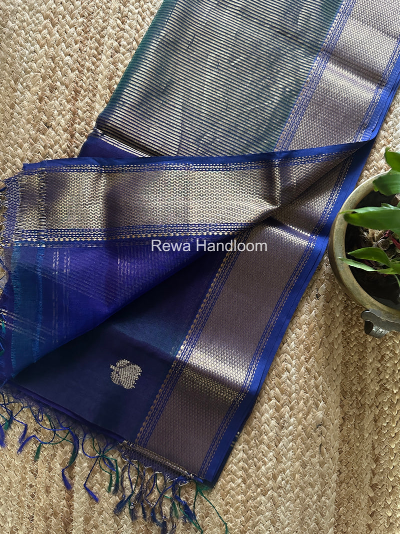 Maheshwari Blue Lotus Shaded Butta Saree SLB029