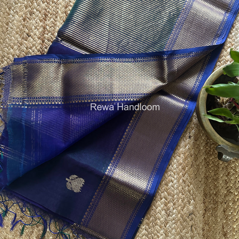 Maheshwari Blue Lotus Shaded Butta Saree SLB029