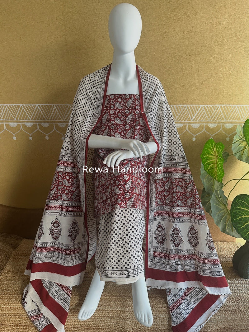 Bagh Print Cotton Suit 