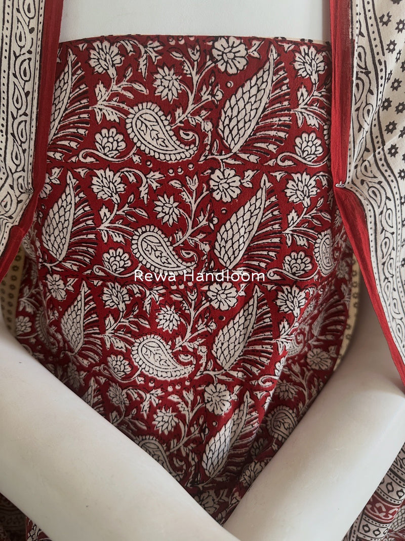 Red-White Bagh Print Cotton Suit BGCSJ089
