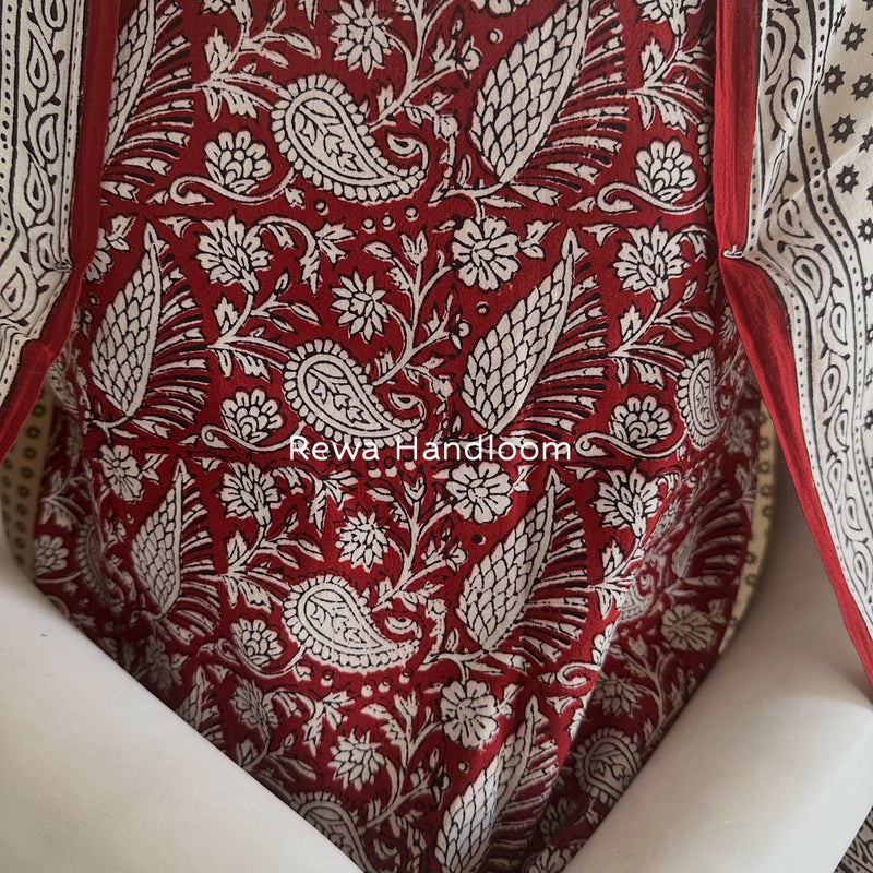 Red-White Bagh Print Cotton Suit BGCSJ089