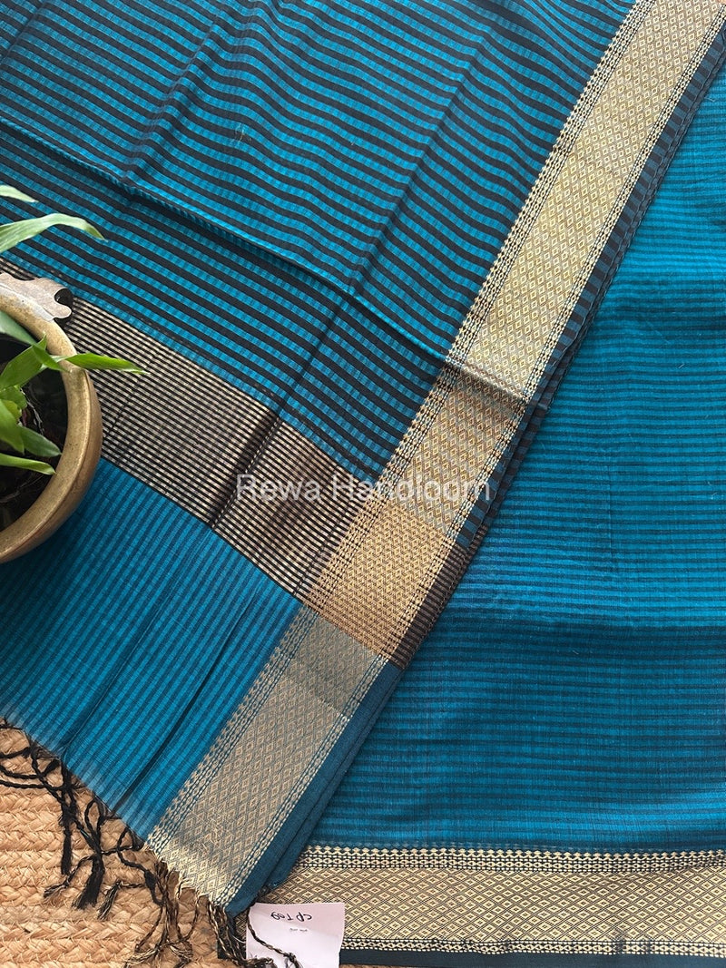 Maheshwari Rama Green Checks Dress Material CPT09