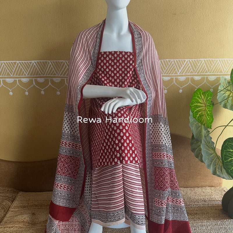 Bagh Print Cotton Suit 