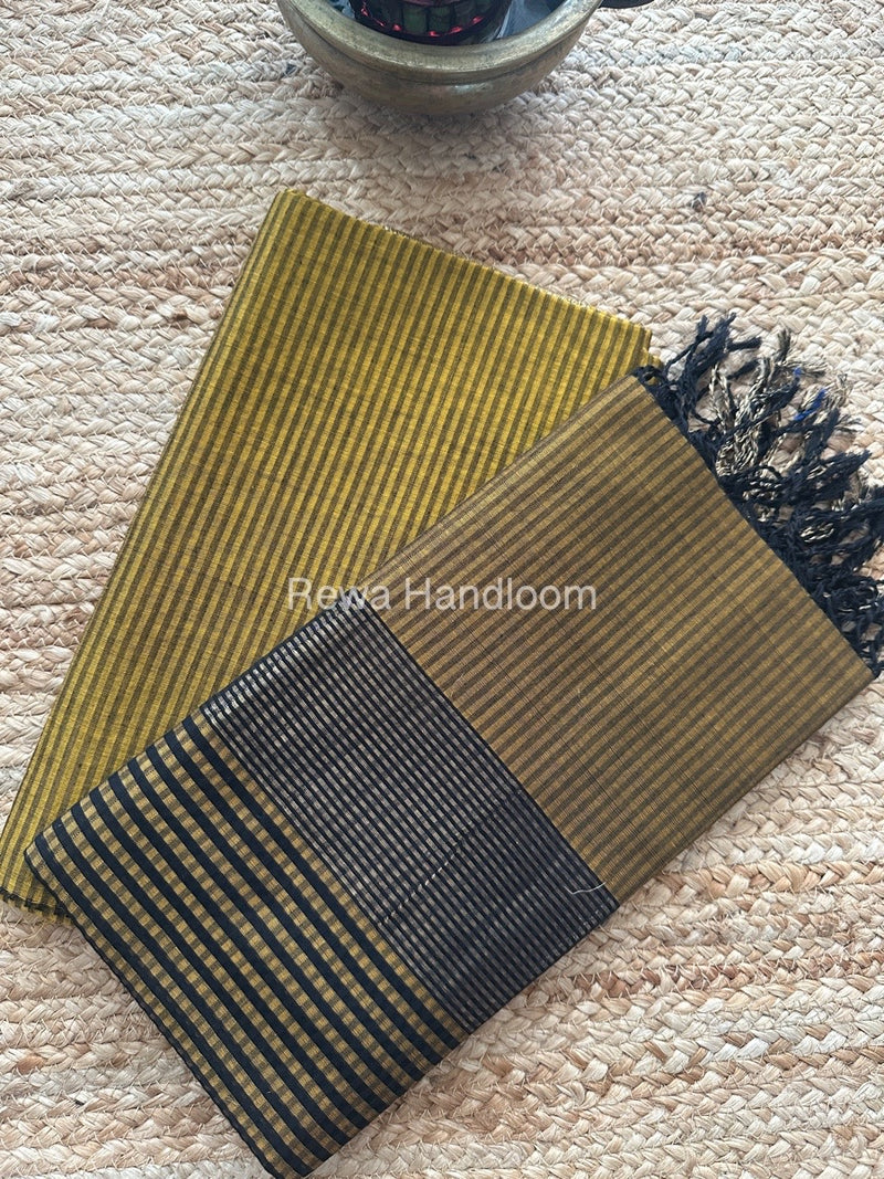 Maheshwari Mustard Green Checks Dress Material CPT17