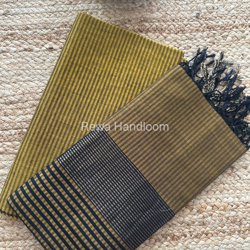 Maheshwari Mustard Green Checks Dress Material CPT17