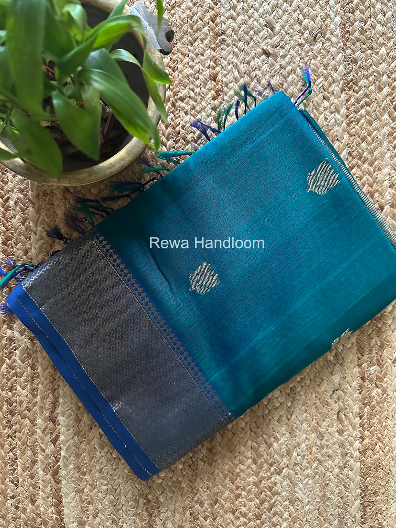 Maheshwari Green Lotus Shaded Butta Saree SLB028