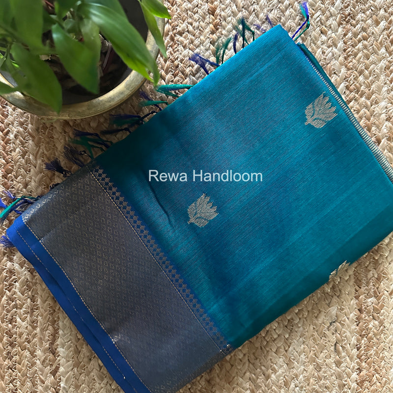 Maheshwari Green Lotus Shaded Butta Saree SLB028