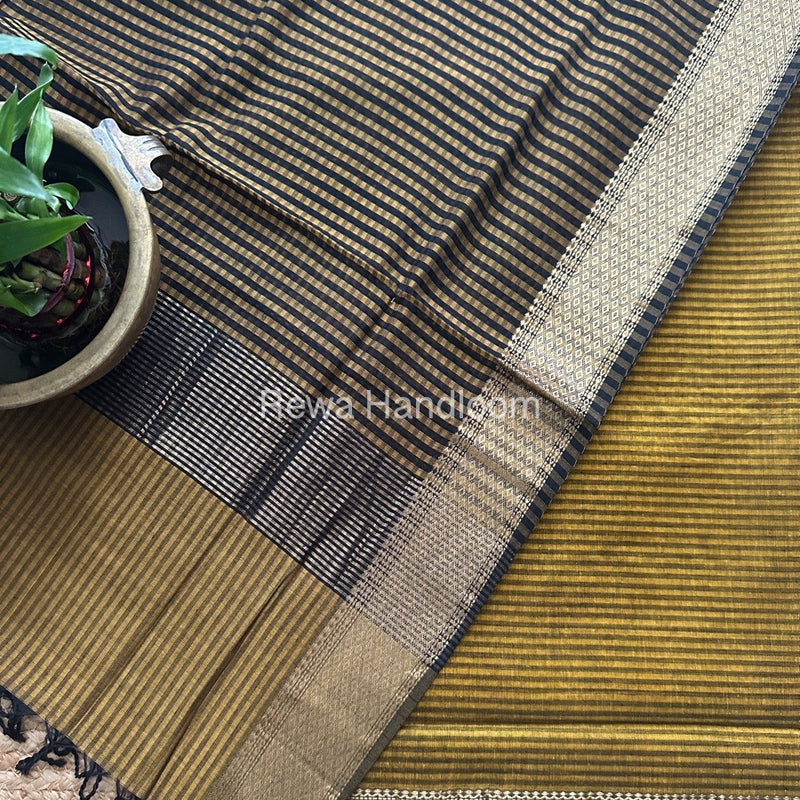 Maheshwari Mustard Green Checks Dress Material CPT17