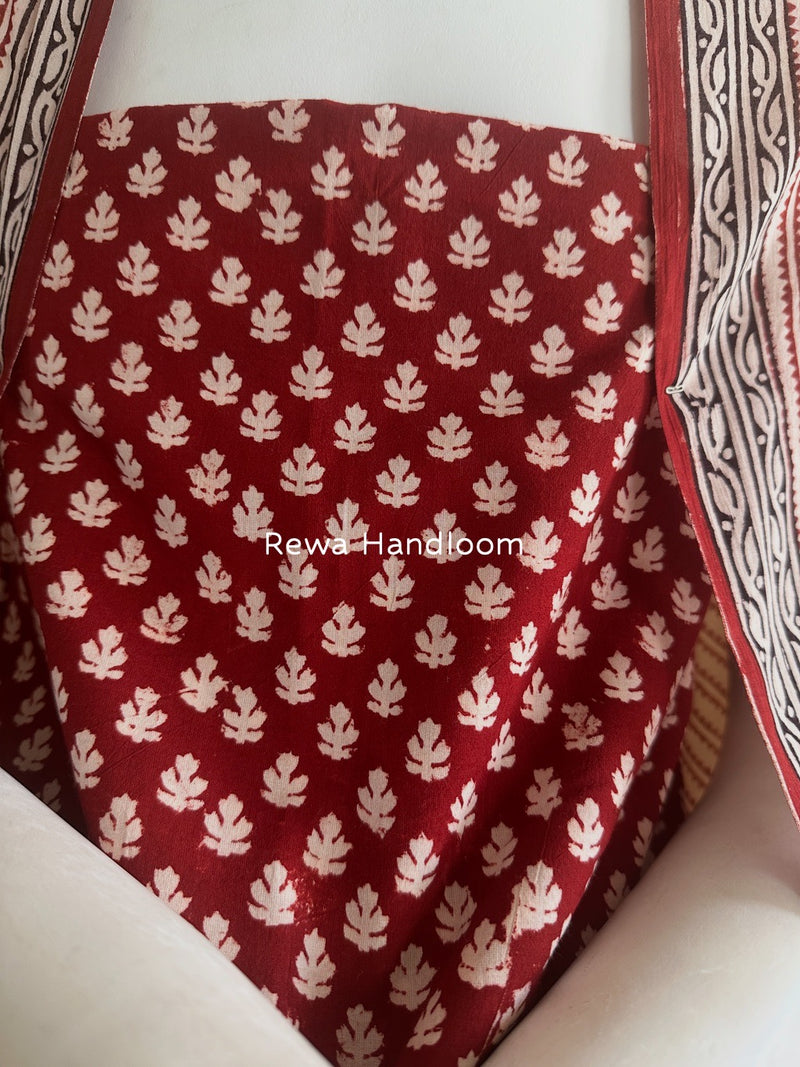 Red-White Bagh Print Cotton Suit BGCSJ0101