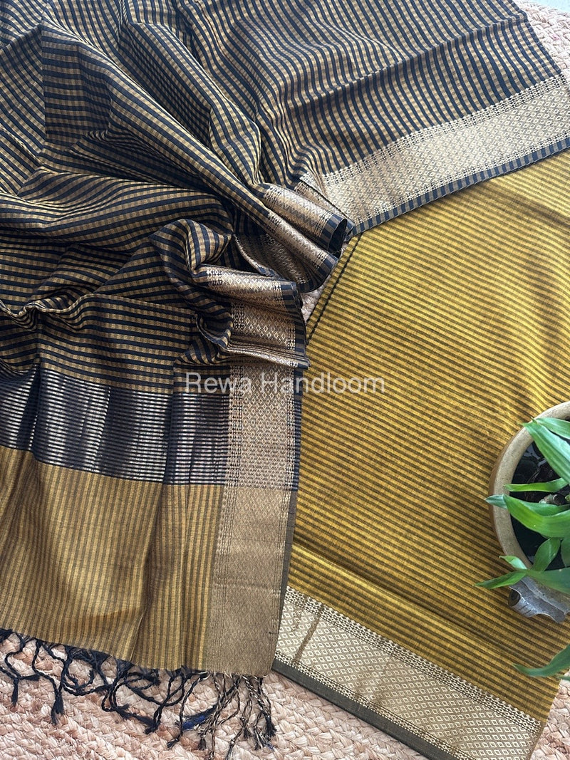 Maheshwari Mustard Green Checks Dress Material CPT17