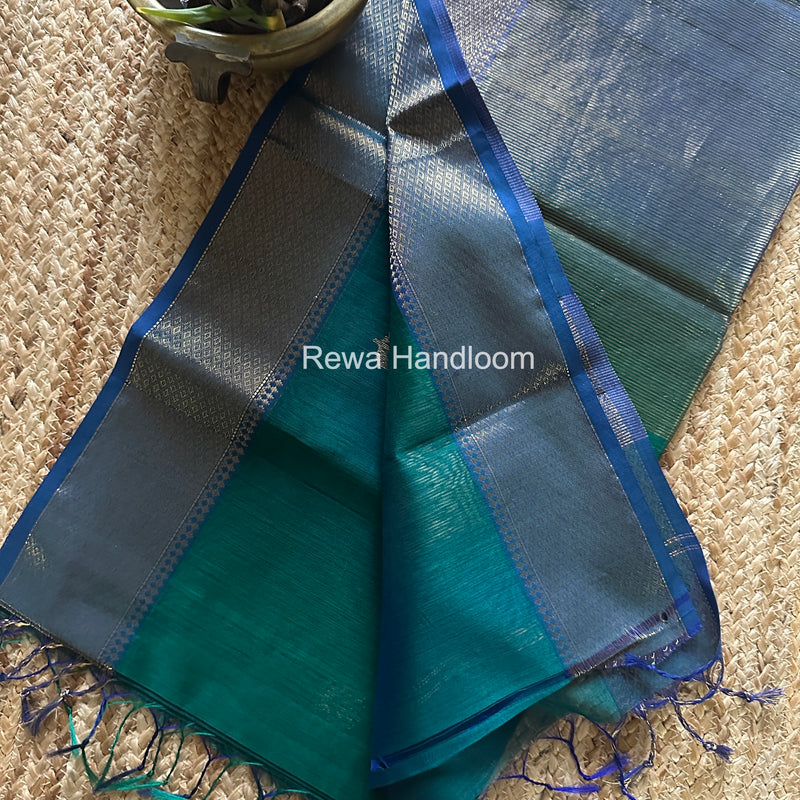 Maheshwari Green Lotus Shaded Butta Saree SLB028