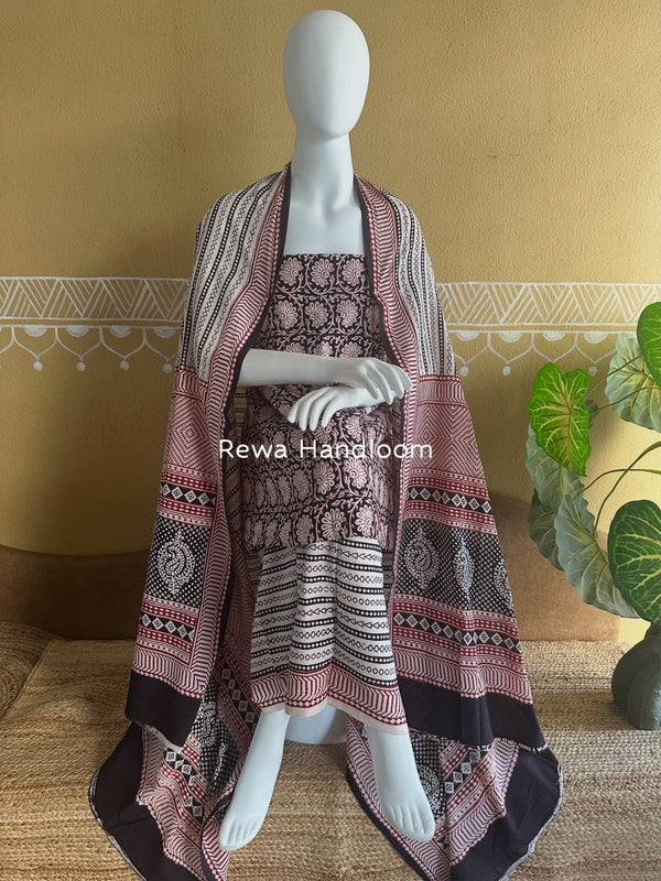 Bagh Print Cotton Suit 