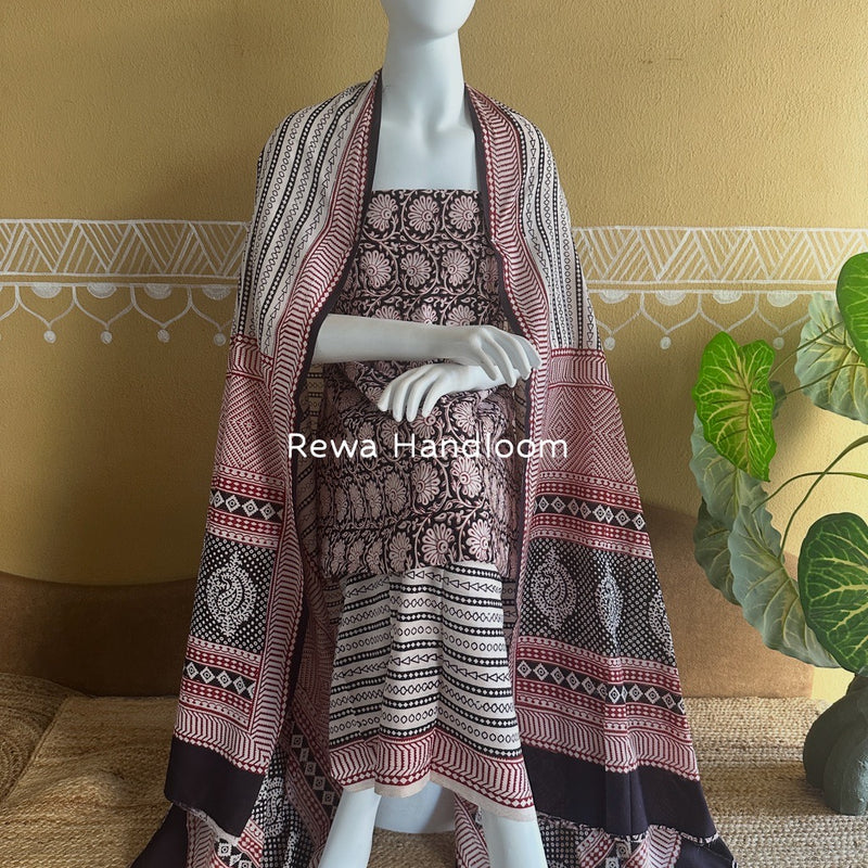 Bagh Print Cotton Suit 
