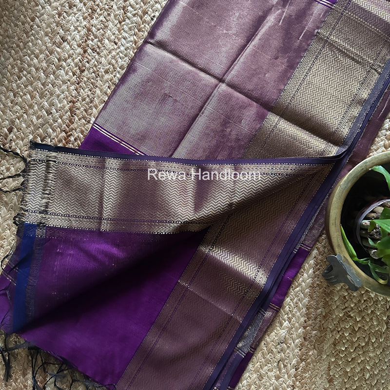 Maheshwari Purple Lotus Butta Saree LLBS063