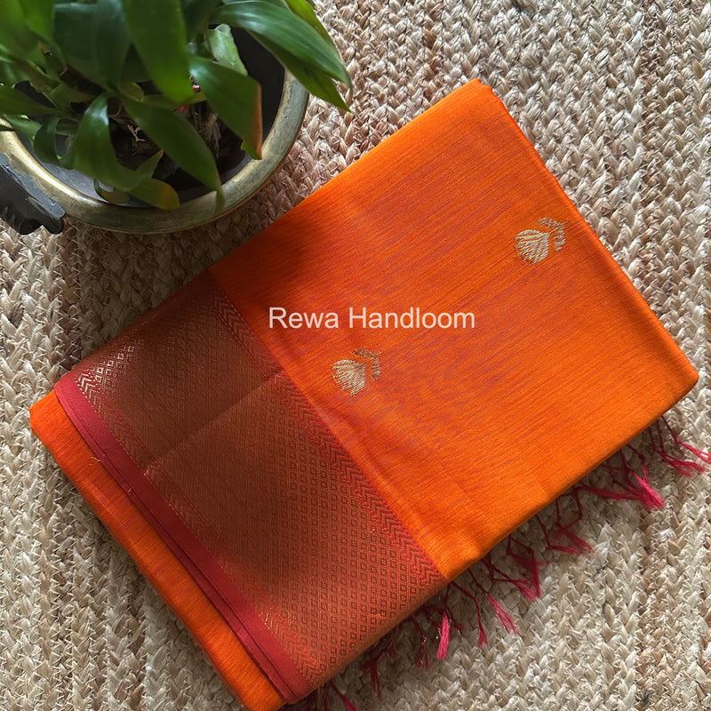 Maheshwari Orange Lotus Butta Saree LLBS053