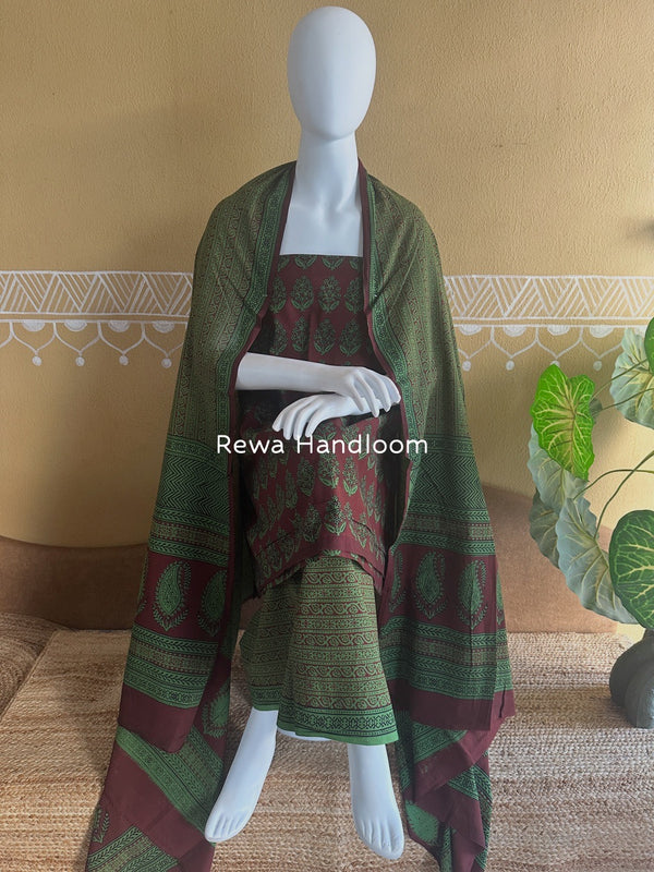 Bagh Print Cotton Suit 