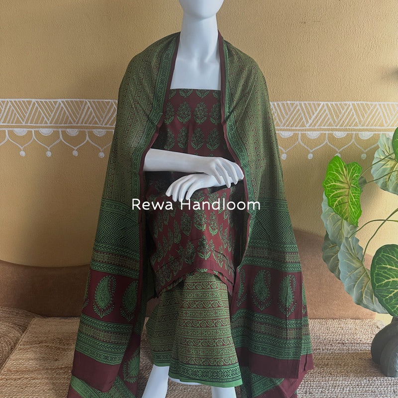 Bagh Print Cotton Suit 