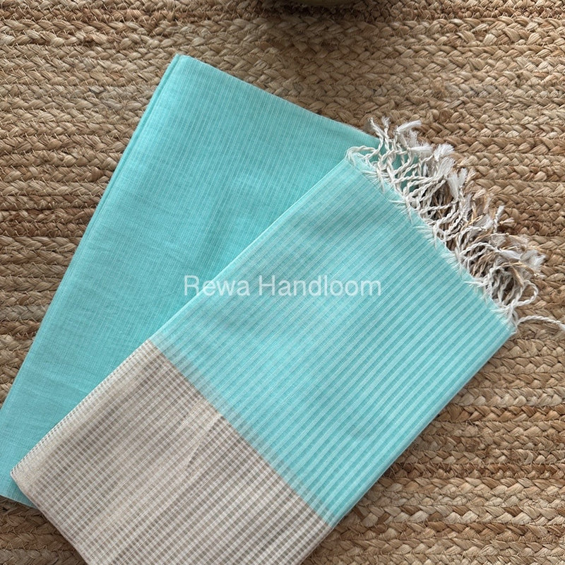 Maheshwari Light Green Checks Dress Material CPT22