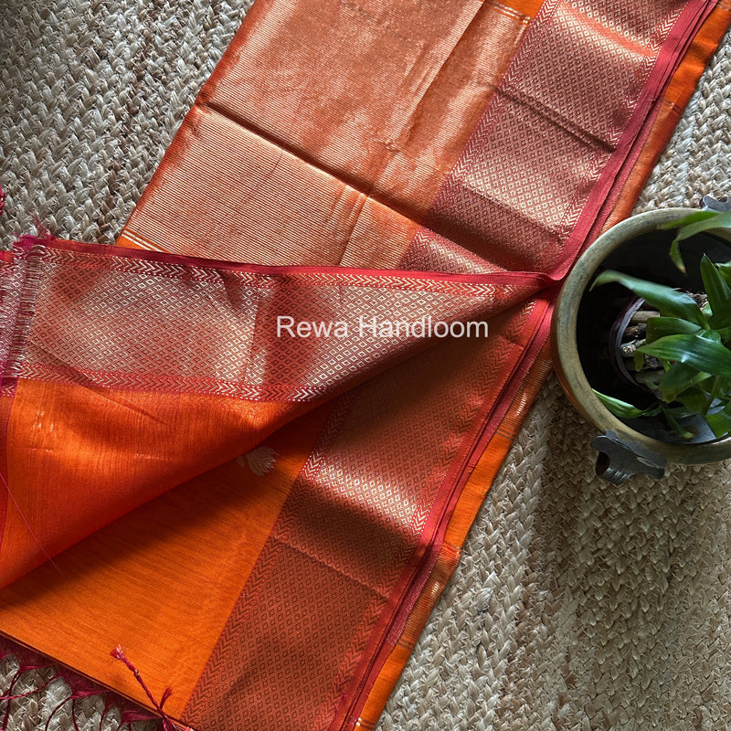 Maheshwari Orange Lotus Butta Saree LLBS053