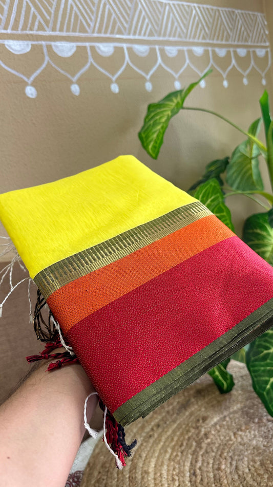 Maheshwari Multicolor Border Saree