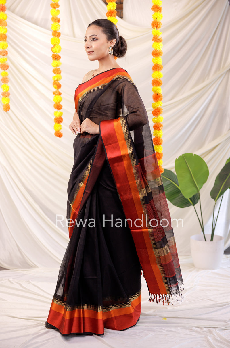 Maheshwari Multicolor Border Saree