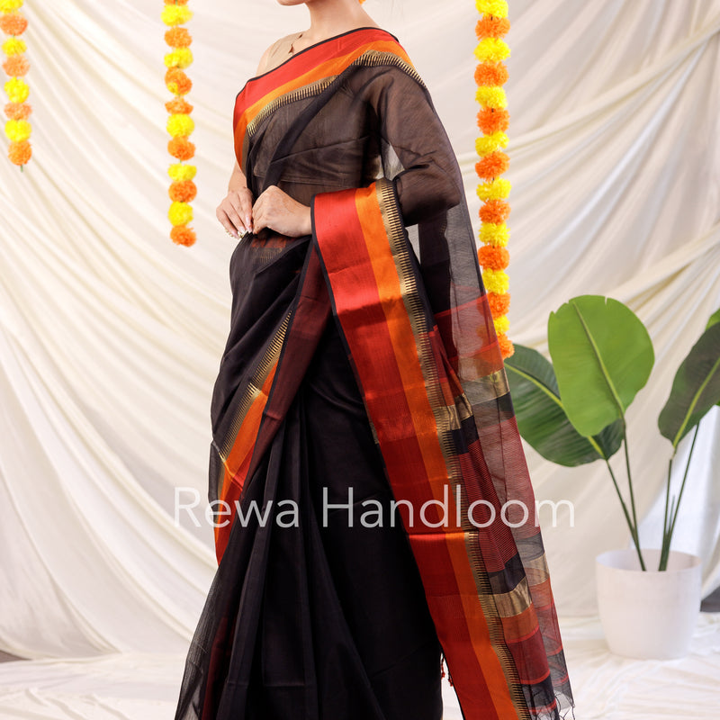 Maheshwari Multicolor Border Saree