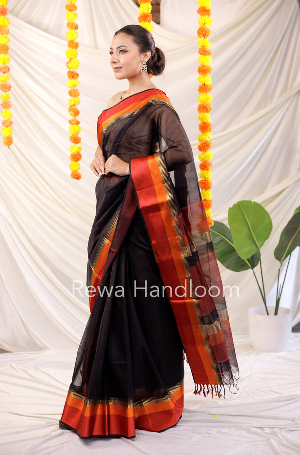 Maheshwari Multicolor Border Saree