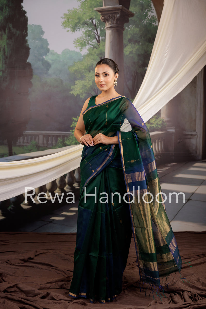 Lining Butti Shaded Maheshwari Saree