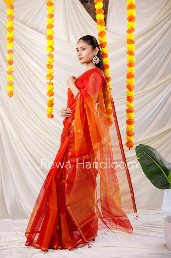 Lining Butti Shaded Maheshwari Saree