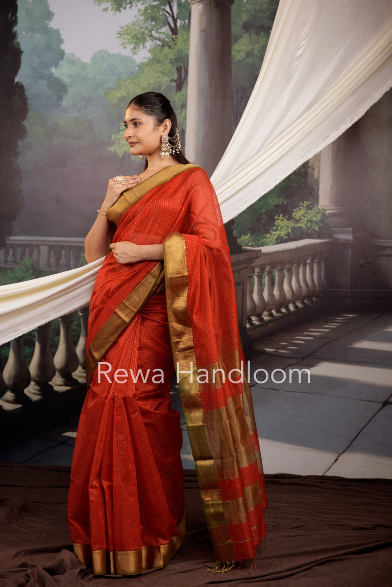 Maheshwari Zari Checks Saree