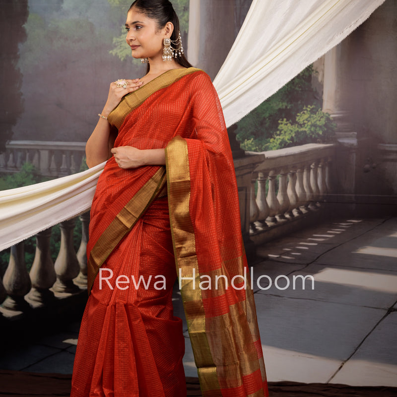 Maheshwari Zari Checks Saree